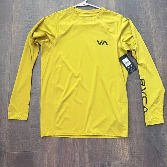 NWT RVCA LS Rashguard | Gold | Large - Picture 3 of 5